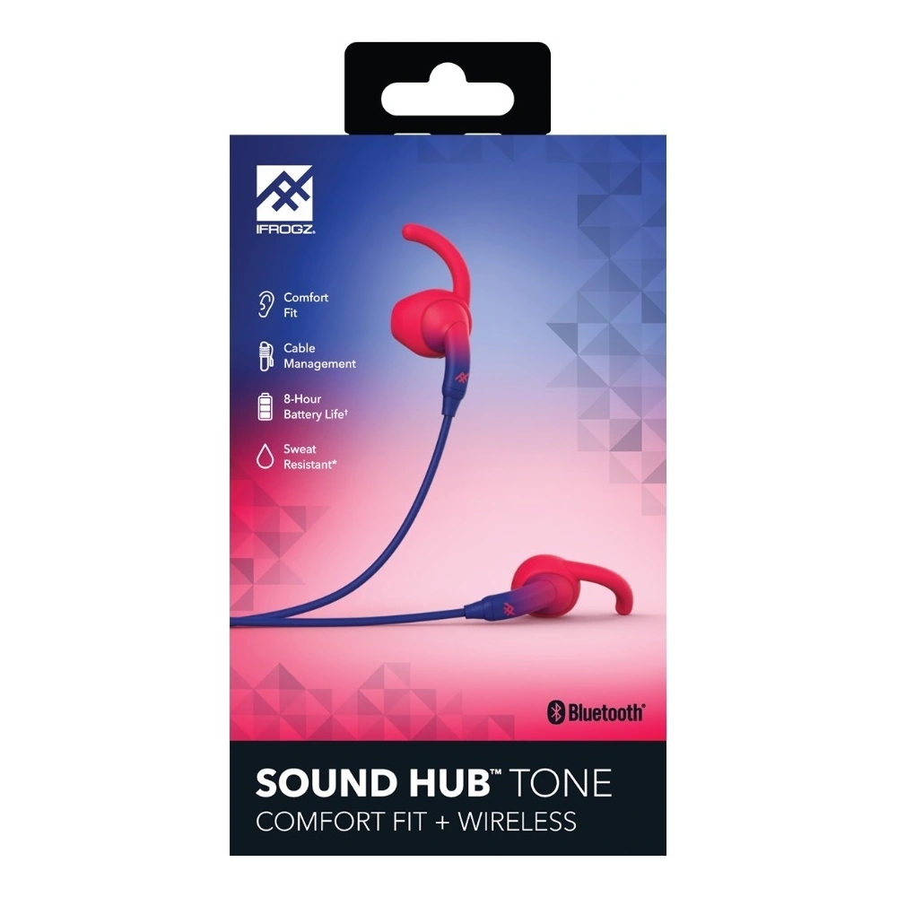 Hurtownia GSM - Bezprzewodowe słuchawki douszne iFrogz Earbuds Hub Tone (granatowo-czerwone) - IFG014BLURED - {ean13} - Hurt