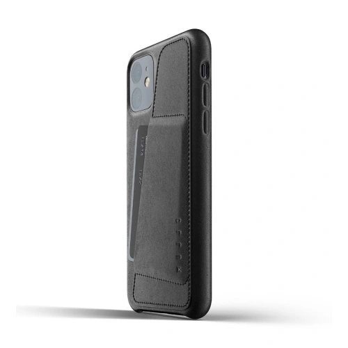 Etui Mujjo Full Leather Wallet Case Apple iPhone 11 (czarne)
