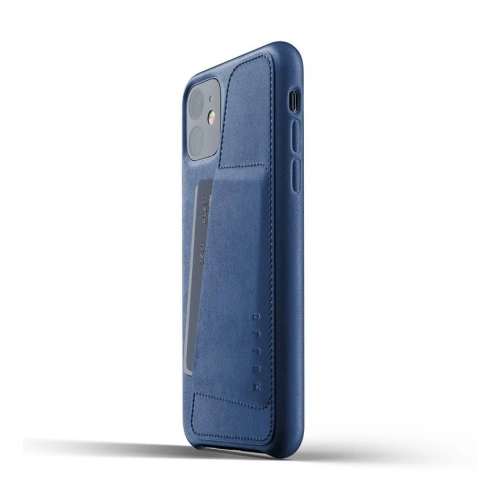 Etui Mujjo Full Leather Wallet Case Apple iPhone 11 (niebieskie)