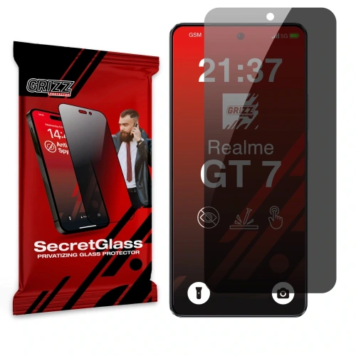Matowe szkło prywatyzujące GrizzGlass SecretGlass do Realme GT 7
