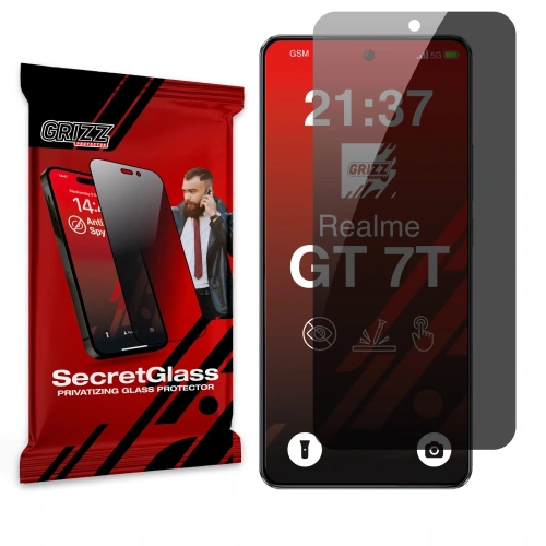 Matowe szkło prywatyzujące GrizzGlass SecretGlass do Realme GT 7T