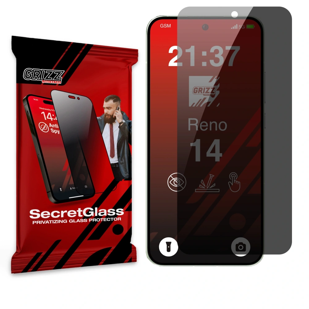 Matowe szkło prywatyzujące GrizzGlass SecretGlass do Oppo Reno14