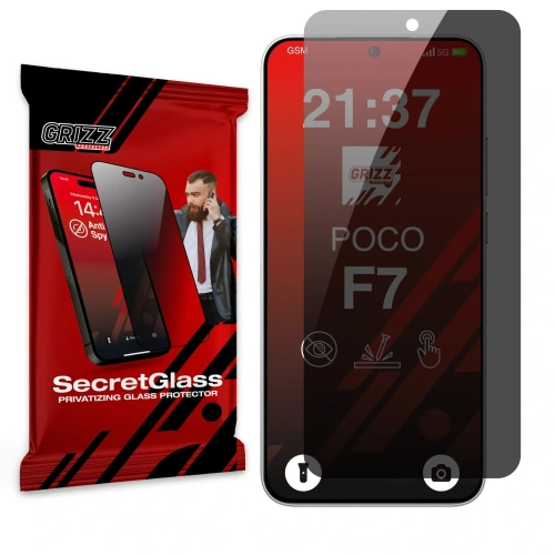 Matowe szkło prywatyzujące GrizzGlass SecretGlass do Xiaomi POCO F7 5G