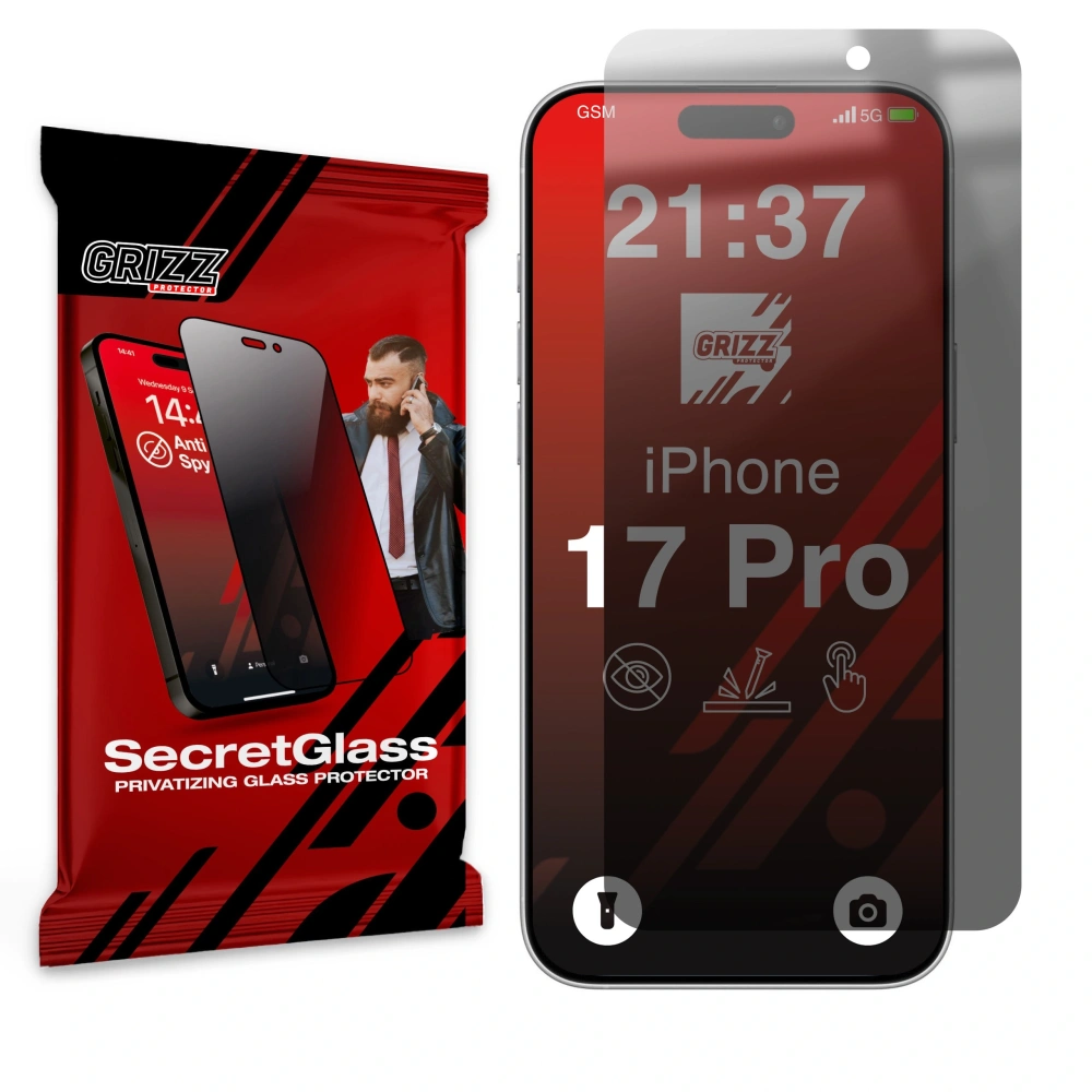 Matowe szkło prywatyzujące GrizzGlass SecretGlass do Apple iPhone 17 Pro
