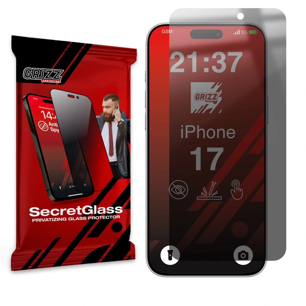 Matowe szkło prywatyzujące GrizzGlass SecretGlass do Apple iPhone 17