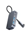 Adapter 6w1 Baseus Biegwinkel, Hub USB-C 2x USB 3.0 + HDMI 4K + microSD + USB-C PD + Mini-Klinke 3,5mm (grau)