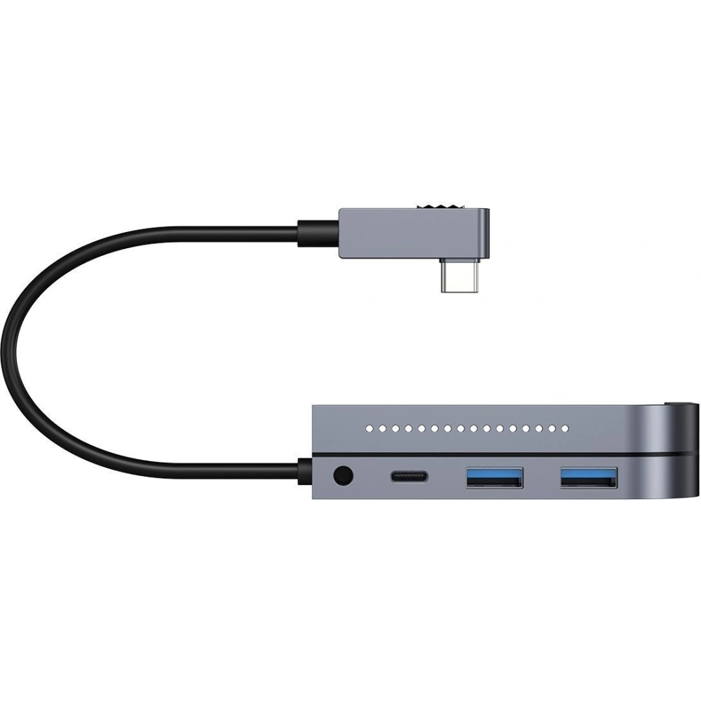 Hurtownia GSM - Adaptér 6w1 Baseus Bend Angle, Hub USB-C 2x USB 3.0 + HDMI 4K + microSD + USB-C PD + mini jack 3,5mm (šedý) - BSU1543GRY - {ean13} - Hurt