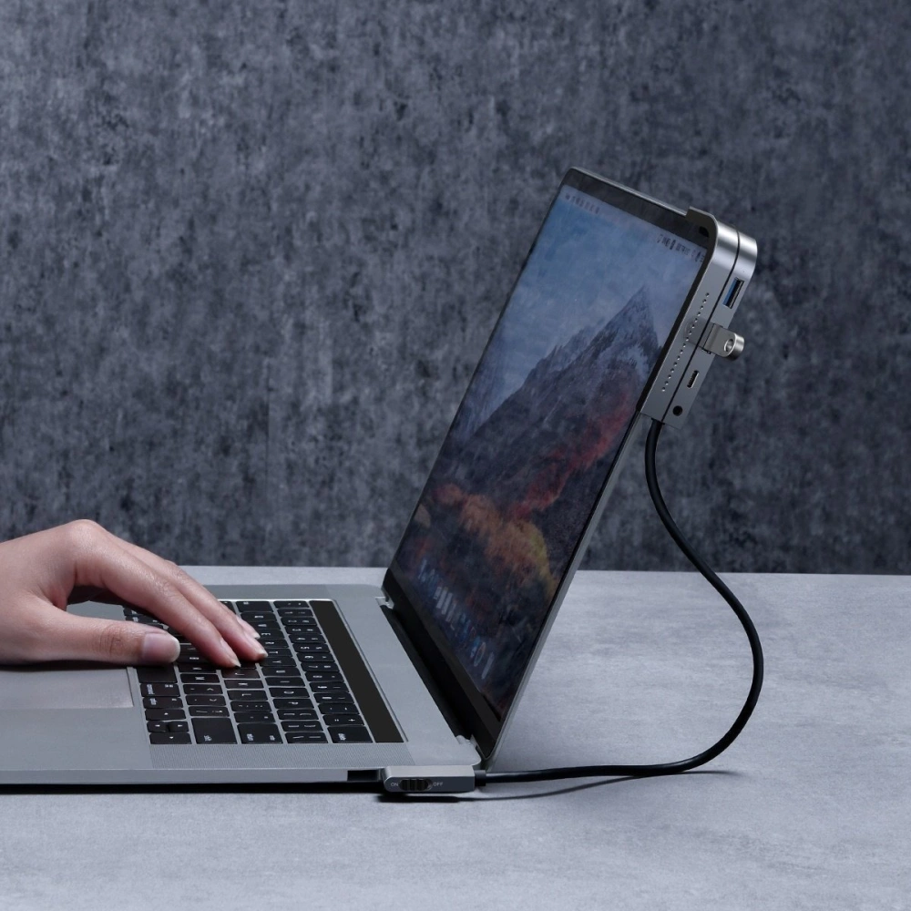 Hurtownia GSM - Adaptér 6w1 Baseus Bend Angle, Hub USB-C 2x USB 3.0 + HDMI 4K + microSD + USB-C PD + mini jack 3,5mm (šedý) - BSU1543GRY - {ean13} - Hurt