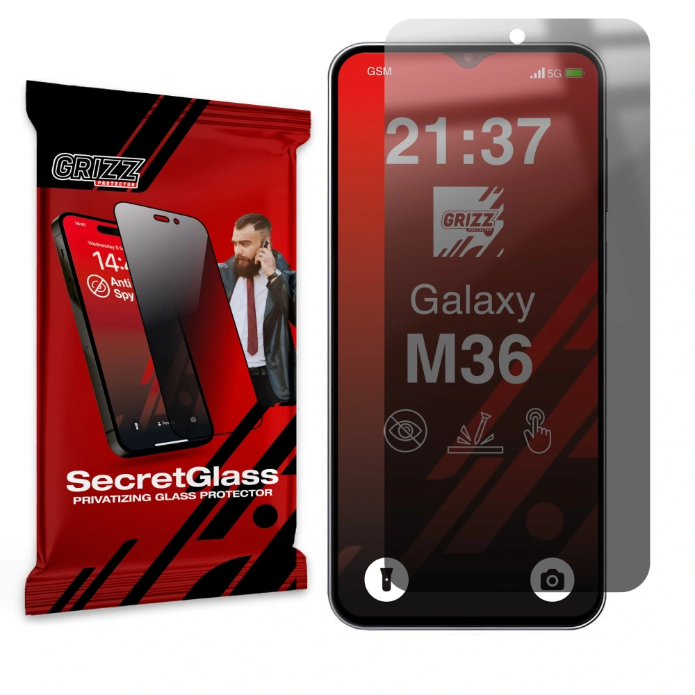 Matowe szkło prywatyzujące GrizzGlass SecretGlass do Samsung Galaxy M36