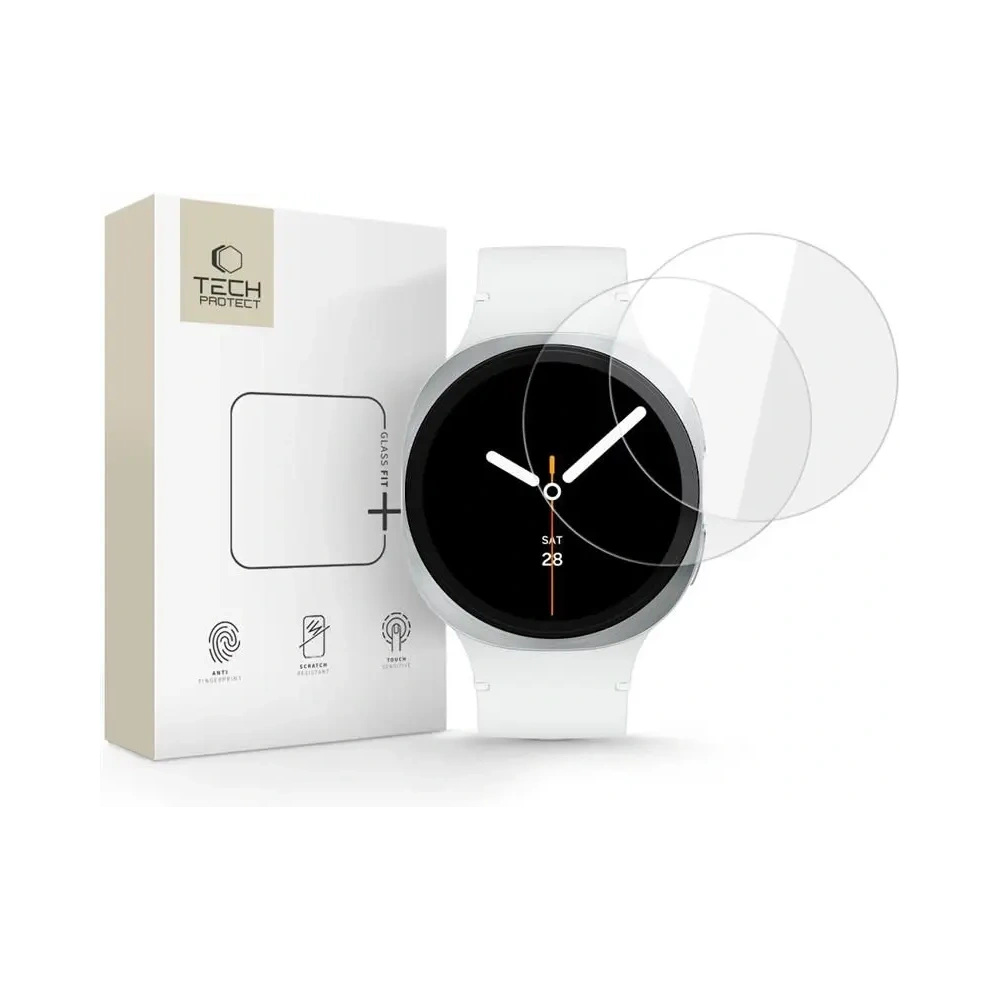 Szkło hartowane Tech-Protect Glass Fit+ do Samsung Galaxy Watch 8 40mm Clear [2 PACK]