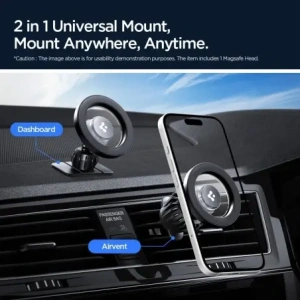 Spigen MFT13 Magnetic MagSafe Dashboard & Vent Car Mount Silver