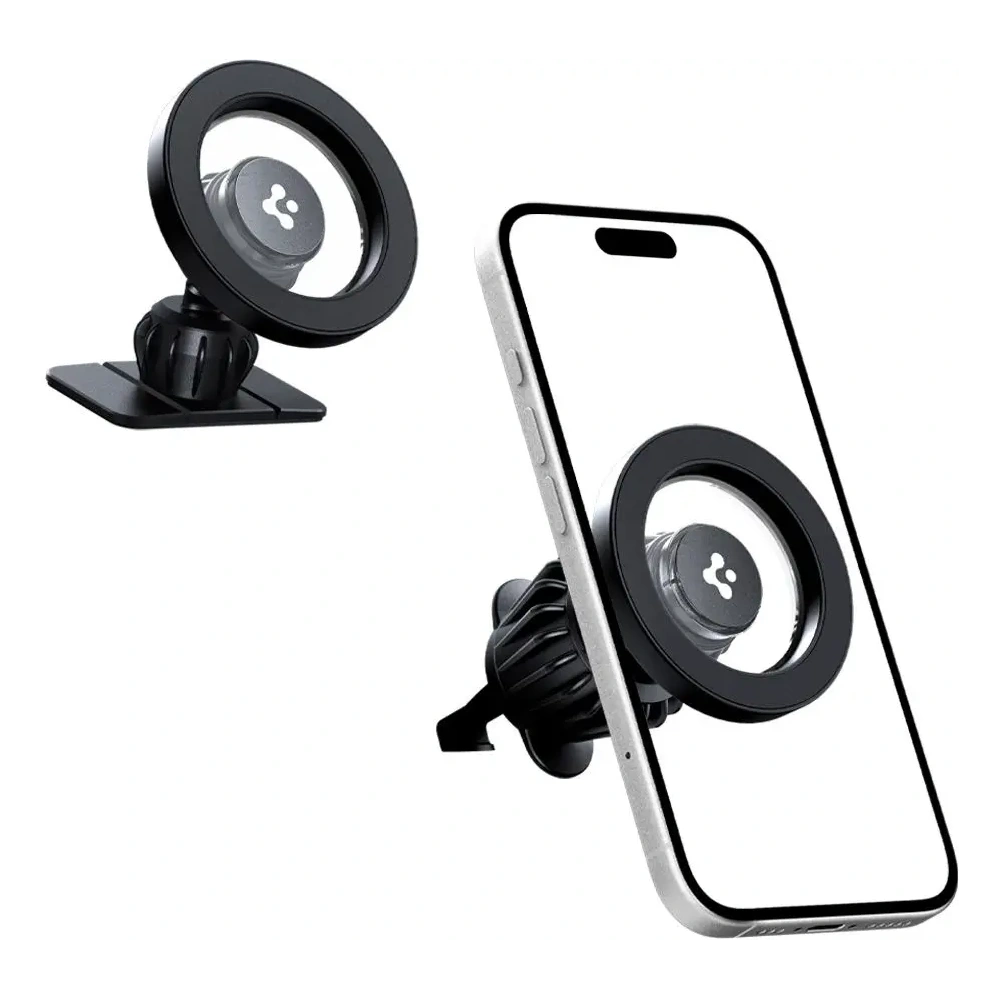 Uchwyt samochodowy na kokpit / do kratki Spigen MFT13 Magnetic MagSafe Dashboard & Vent Car Mount Black