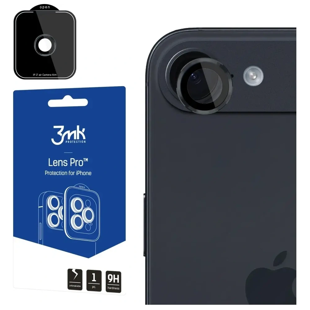 Szkło hybrydowe na obiektyw aparatu 3MK Lens Protection Pro do Apple iPhone 17 Air czarny