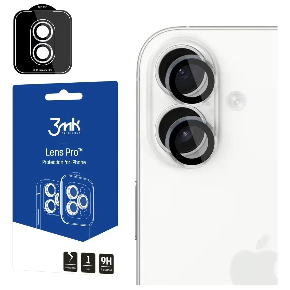 Szkło hybrydowe na obiektyw aparatu 3MK Lens Protection Pro do Apple iPhone 17 przezroczysty