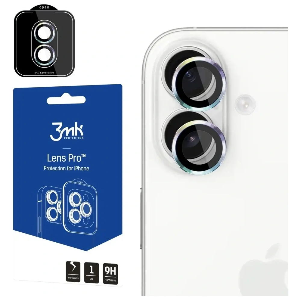 Szkło hybrydowe na obiektyw aparatu 3MK Lens Protection Pro do Apple iPhone 17 wielokolorowy