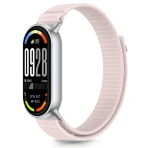 Tech-Protect Nylon Csík Xiaomi Smart Band 8 / 9 / 10 / NFC Rózsaszín/szürke