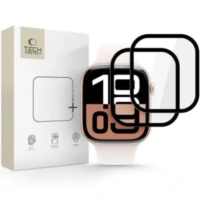 Szkło hybrydowe Tech-Protect Glass Flex+ do Apple Watch 10 42mm Black [2 PACK]