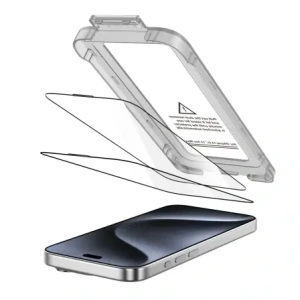Szkło hartowane Tech-Protect Quick Set+ do Apple iPhone 15 Pro Max Black [2 PACK]