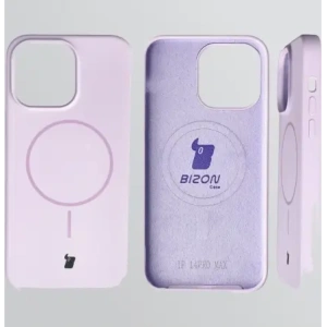 Silikonowe etui z pierścieniem magnetycznym Bizon Soft Case Magnetic do Apple iPhone 14 Pro Max jasnofioletowe