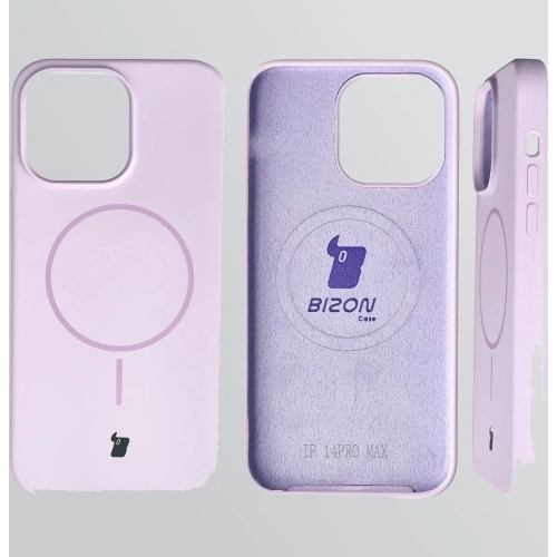 Silikonowe etui z pierścieniem magnetycznym Bizon Soft Case Magnetic do Apple iPhone 14 Pro Max jasnofioletowe