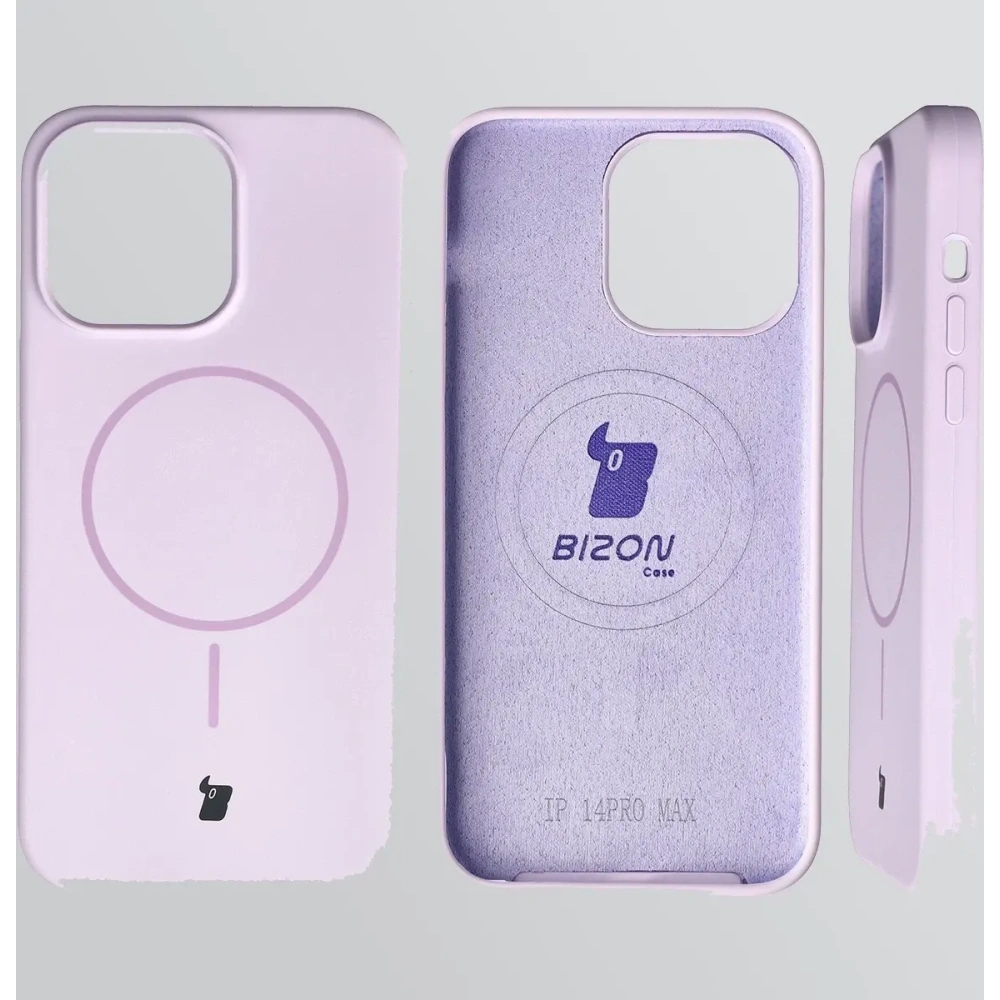 Silikonowe etui z pierścieniem magnetycznym Bizon Soft Case Magnetic do Apple iPhone 14 Pro Max jasnofioletowe