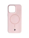 Silikonowe etui z pierścieniem magnetycznym Bizon Soft Case Magnetic do Apple iPhone 15 Pro Max jasnoróżowe