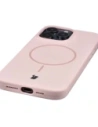 Silikonowe etui z pierścieniem magnetycznym Bizon Soft Case Magnetic do Apple iPhone 15 Pro Max jasnoróżowe
