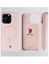 Silikonowe etui z pierścieniem magnetycznym Bizon Soft Case Magnetic do Apple iPhone 15 Pro Max jasnoróżowe