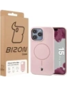 Silikonowe etui z pierścieniem magnetycznym Bizon Soft Case Magnetic do Apple iPhone 15 Pro Max jasnoróżowe