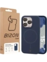 Silikonowe etui z pierścieniem magnetycznym Bizon Soft Case Magnetic do Apple iPhone 15 Pro granatowe