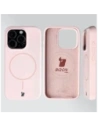 Silikonowe etui z pierścieniem magnetycznym Bizon Soft Case Magnetic do Apple iPhone 15 Pro jasnoróżowe