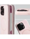 Silikonowe etui z pierścieniem magnetycznym Bizon Soft Case Magnetic do Apple iPhone 15 Pro jasnoróżowe