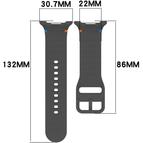 Silikonowy pasek Bizon Strap Watch Silicone G do Samsung Galaxy Watch 8 40mm / 44mm / 8 Classic 46mm szary