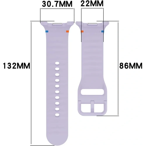 Silikonowy pasek Bizon Strap Watch Silicone G do Samsung Galaxy Watch 8 40mm / 44mm / 8 Classic 46mm jasnofioletowy