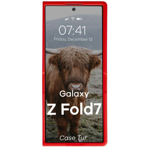 Pancerne etui Bizon Case Tur do Samsung Galaxy Z Fold7 czerwone