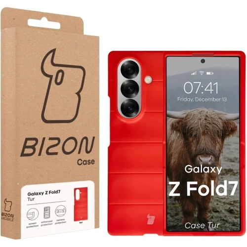 Pancerne etui Bizon Case Tur do Samsung Galaxy Z Fold7 czerwone