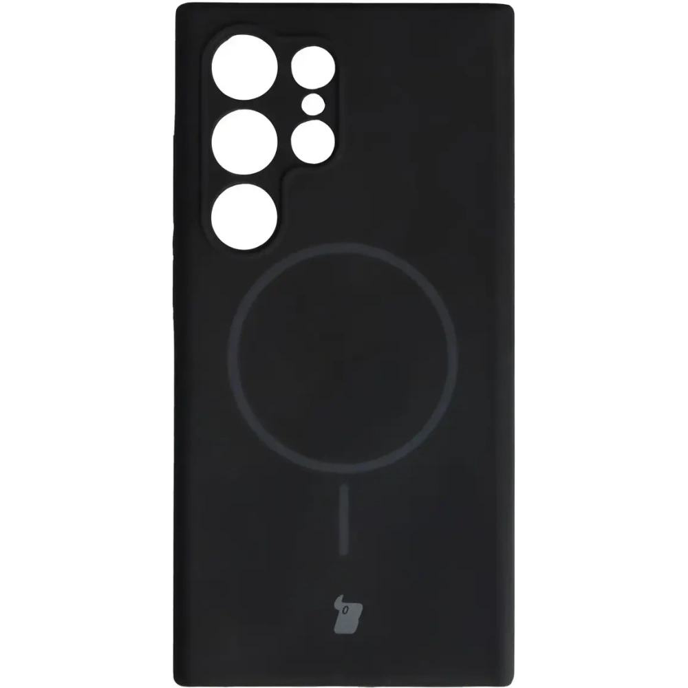 Silikonowe etui z pierścieniem magnetycznym Bizon Soft Case Magnetic do Samsung Galaxy S24 Ultra czarne