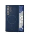 Silikonowe etui z pierścieniem magnetycznym Bizon Soft Case Magnetic do Samsung Galaxy S24 Ultra granatowe