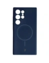 Silikonowe etui z pierścieniem magnetycznym Bizon Soft Case Magnetic do Samsung Galaxy S24 Ultra granatowe