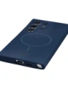 Silikonowe etui z pierścieniem magnetycznym Bizon Soft Case Magnetic do Samsung Galaxy S24 Ultra granatowe