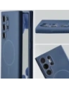 Silikonowe etui z pierścieniem magnetycznym Bizon Soft Case Magnetic do Samsung Galaxy S24 Ultra granatowe