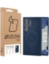 Silikonowe etui z pierścieniem magnetycznym Bizon Soft Case Magnetic do Samsung Galaxy S24 Ultra granatowe