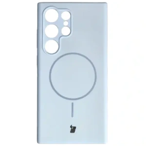 Silikonowe etui z pierścieniem magnetycznym Bizon Soft Case Magnetic do Samsung Galaxy S24 Ultra błękitne