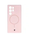 Silikonowe etui z pierścieniem magnetycznym Bizon Soft Case Magnetic do Samsung Galaxy S24 Ultra jasnoróżowe
