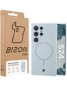 Silikonowe etui z pierścieniem magnetycznym Bizon Soft Case Magnetic do Samsung Galaxy S24 Ultra błękitne