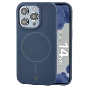Silikonowe etui z pierścieniem magnetycznym Bizon Soft Case Magnetic do Apple iPhone 14 Pro granatowe