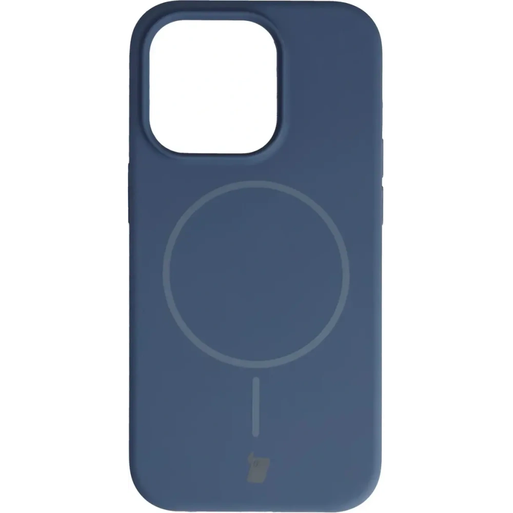 Silikonowe etui z pierścieniem magnetycznym Bizon Soft Case Magnetic do Apple iPhone 14 Pro granatowe