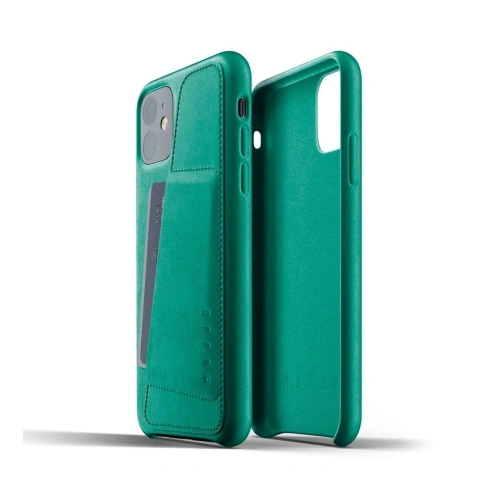 Etui Mujjo Full Leather Wallet Case Apple iPhone 11 (zielone)