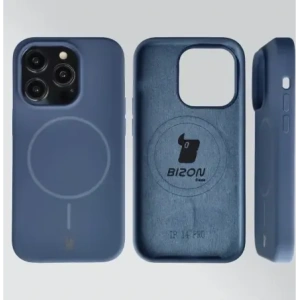Silikonowe etui z pierścieniem magnetycznym Bizon Soft Case Magnetic do Apple iPhone 14 Pro granatowe