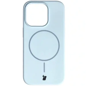 Silikonowe etui z pierścieniem magnetycznym Bizon Soft Case Magnetic do Apple iPhone 14 Pro błękitne